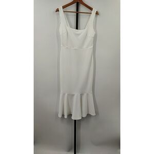Lulus Stun Like Me White Bodycon Trumpet Hem Midi Dress Basic Sleeved Medium